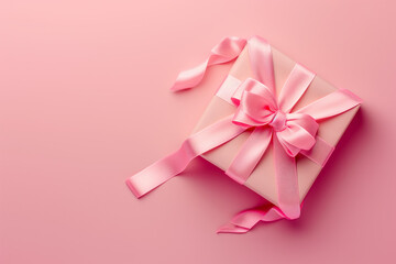 Elegant Pink Gift Box on Matching Background