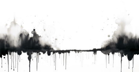 Abstract Black Watercolor Paint Streaks