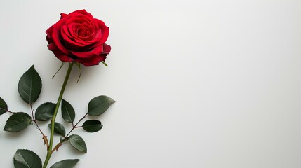 Fototapeta premium rose flower on a white background. concept copy space. generative AI