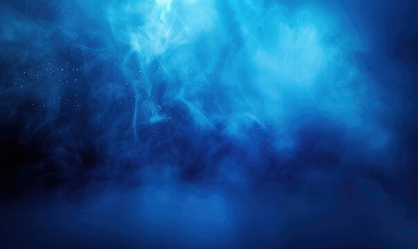 Mysterious mist illuminated by blue light