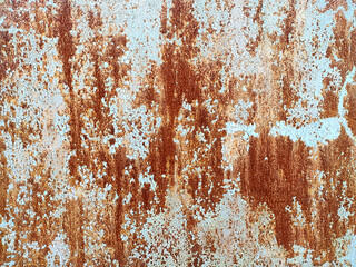 Corroded metal background. Rusty metal background with streaks of rust. Rust stains. Rusty corrosion.