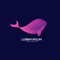 fish logo colorful gradient illustration