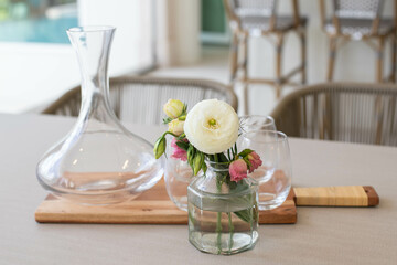 flowers in a glass