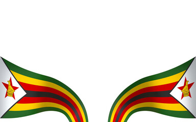 Zimbabwe flag element design national independence day banner ribbon png
