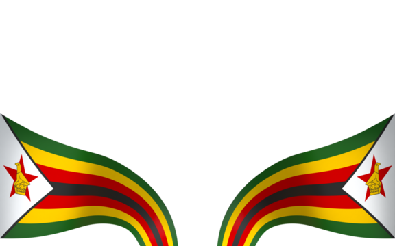 Zimbabwe flag element design national independence day banner ribbon png
