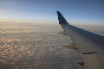 Obraz premium View of the earth from the airplane window. 