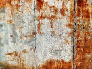 Corroded metal background. Rusty metal background with streaks of rust. Rust stains. Rusty corrosion.