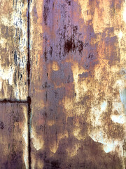 Corroded metal background. Rusty metal background with streaks of rust. Rust stains. Rusty...