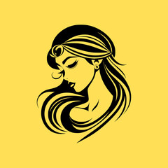 Beauty Fashion Salon logo icon Vector illustration, beauty parlour vector logo ideas, Beautiful women iconic logo, premium logo icon