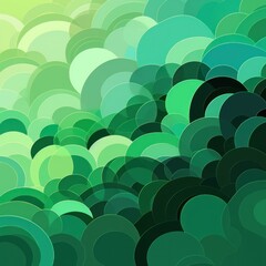 Green gradient colorful geometric abstract circles and waves pattern 