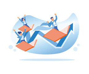 Students learn wisdom and explore new horizons. Flying on the cover of a book in the world of literature. Students in the learning process. flat vector modern illustration