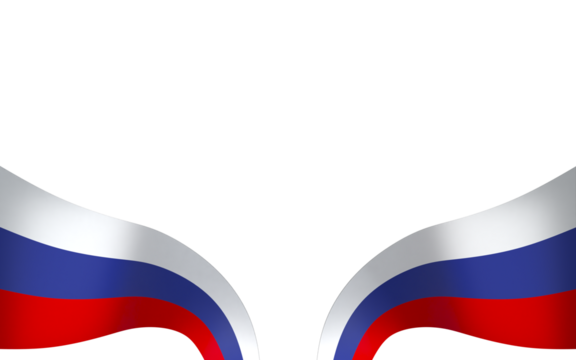 Russia flag element design national independence day banner ribbon png
