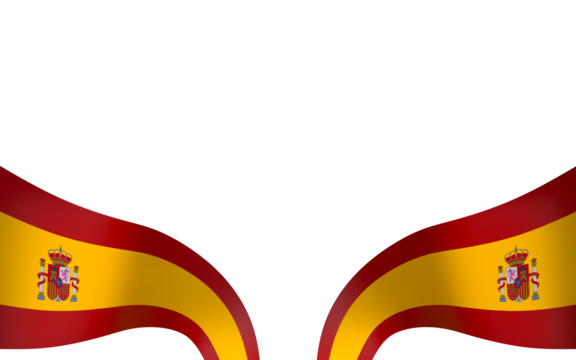 Spain flag element design national independence day banner ribbon png

