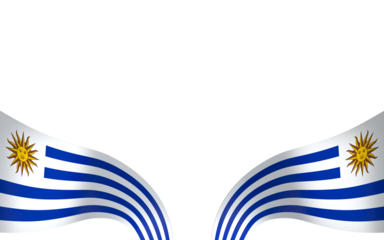 Uruguay flag element design national independence day banner ribbon png
