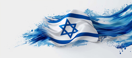 flag of Israel for a banner. white background