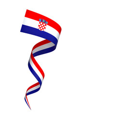 Croatia flag element design national independence day banner ribbon png
