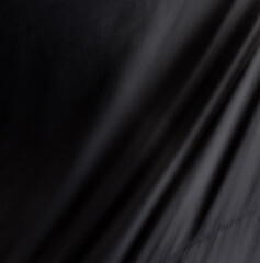 Curtain black wave soft shadow and blurred. frabic shapes curve designs. abstract backround on isolated.