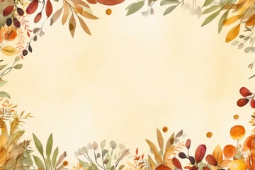 empty background mock-up with floral border barely noticeable colorful flower