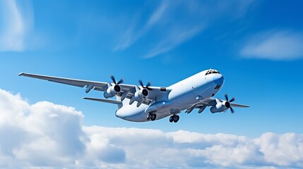 Fototapeta na wymiar Massive Cargo Plane Transporting Goods Globally - AI Generated