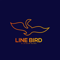 Bird line design vintage illustration