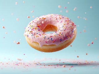 Donuts with sprinkles flying
