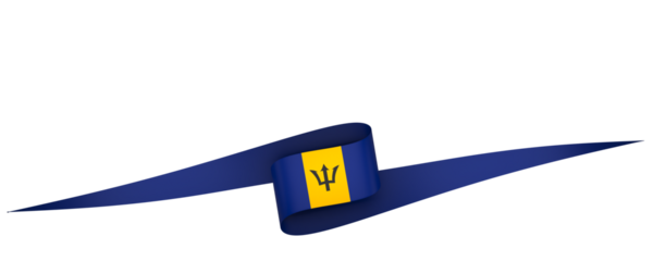 Barbados flag element design national independence day banner ribbon png
