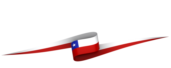 Chile flag element design national independence day banner ribbon png
