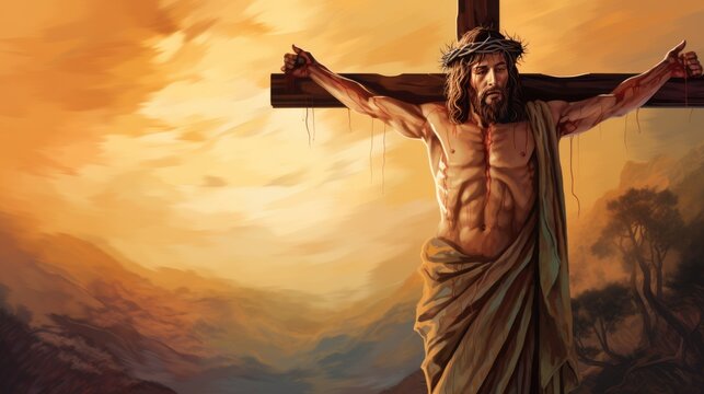 Good friday background with jesus christ and cross
