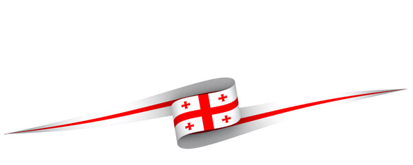 Georgia flag element design national independence day banner ribbon png
