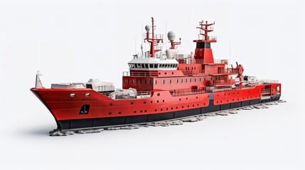 Mighty Icebreaker Ship Pioneering Arctic Waters - AI Generated