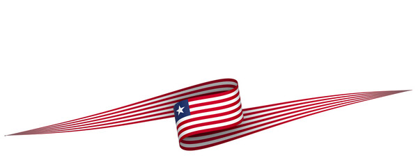 Obraz premium Liberia flag element design national independence day banner ribbon png 