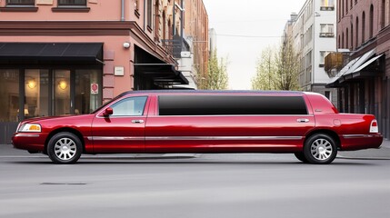 Elegant Luxury Limousine Cruising City Streets - AI Generated