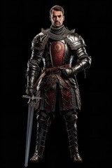 Fototapeta na wymiar Gallant Medieval Knight, AI Generated