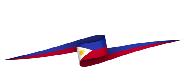Philippines flag element design national independence day banner ribbon png
