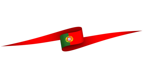 Portugal flag element design national independence day banner ribbon png
