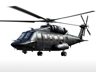 Fototapeta premium Advanced Military Helicopter Patrolling the Skies - AI Generated