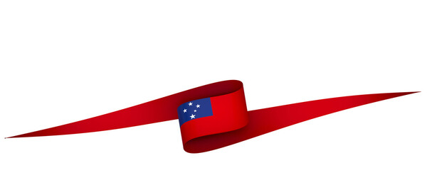 Samoa flag element design national independence day banner ribbon png
