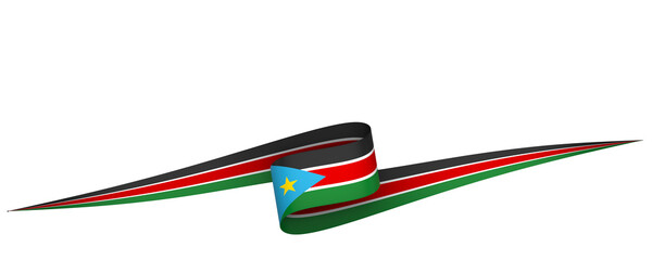 Obraz na płótnie Canvas South Sudan flag element design national independence day banner ribbon png 