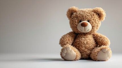 Obraz premium Generative AI : Cute teddy bear isolated on white background