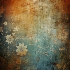 bronze abstract floral background with natural grunge textures
