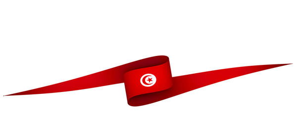Tunisia flag element design national independence day banner ribbon png
