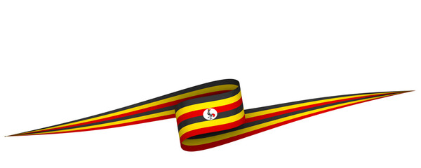 Uganda flag element design national independence day banner ribbon png
