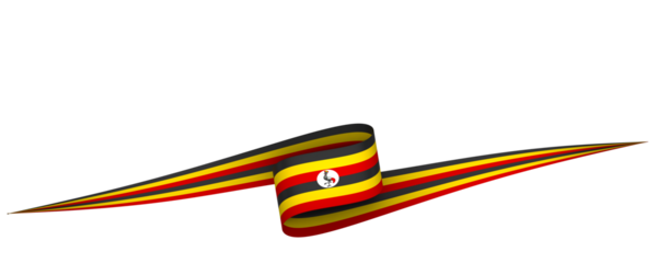 Uganda flag element design national independence day banner ribbon png
