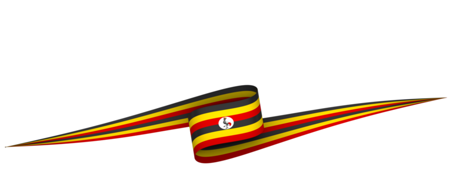 Uganda flag element design national independence day banner ribbon png
