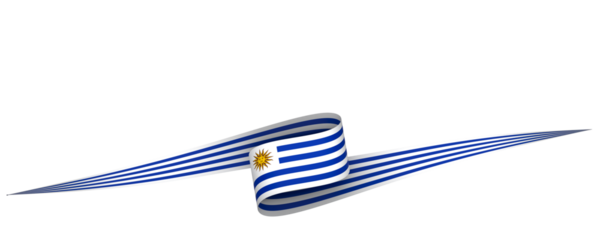 Uruguay flag element design national independence day banner ribbon png
