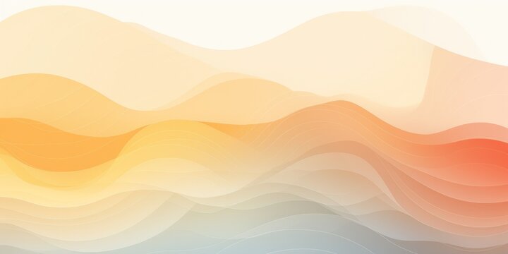Beige gradient colorful geometric abstract circles and waves pattern background