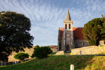 Fototapeta na wymiar A medieval church in the English countryside