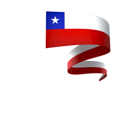 Chile flag element design national independence day banner ribbon png
