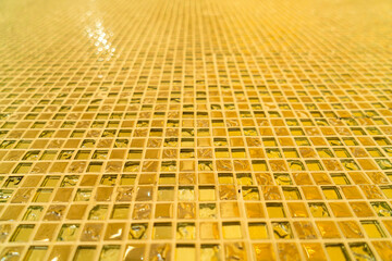 golden mosaic tile for wallpaper and background