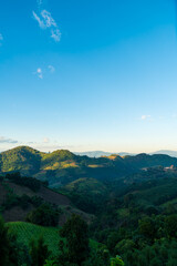 beautiful mountain hill with sky